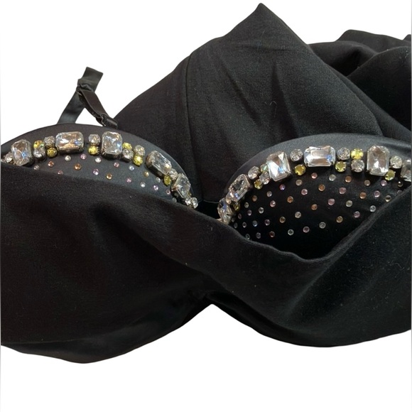 Victoria’s Secret EUC Sexy Rhinestone Studded Spaghetti Strap Black Dress (0449) - Picture 8 of 11